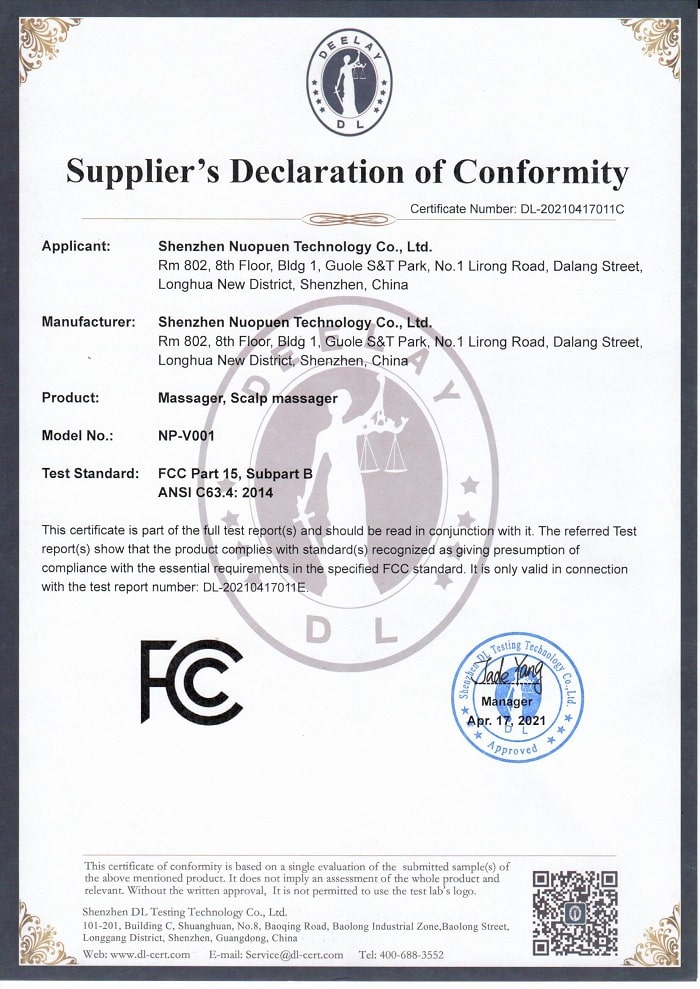 FCC Certificate